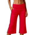 thumbnail image 3 of ibiyuan Womens Business Casual Pants Wide Leg Palazzo Pants for Women Petite Loose Trousers Pants for Women Drawstring Womens Lounge Pants Cropped Spring Summer Vacation Outfits, 3 of 9