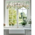 thumbnail image 2 of Welcome Daisy Tie Up Valances Curtain, Adjustable Kitchen Flower Pastoral Green Watercolor Linen Texture Valances for Windows Decor, Rod Pocket Short Curtains Set for Bedroom/Bathroom, 60"x18", 2 of 8
