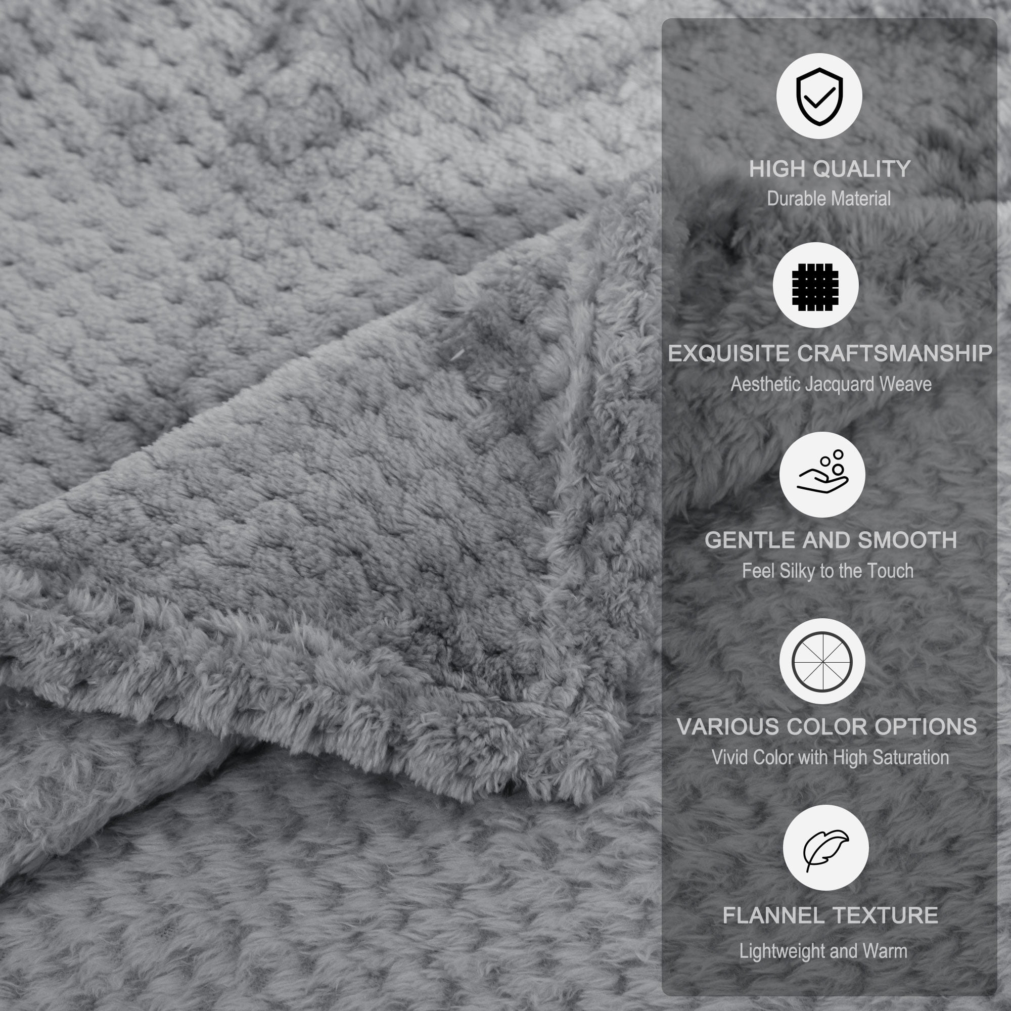 Unique Bargains Soft Flannel Fleece Velvet Blanket Gray 30" x 40"