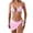 #0160-Pink, variant on Ailaofu Women's 3 Piece Bikini Set with Wrap Cover Up Halter Triangle Swimsuits