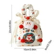 thumbnail image 3 of Christmas Decorative Favor Bags Small White Fabric Drawstring Pouches Christmas Eve Gift Packaging Holiday Party Supplies, 3 of 6