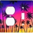 thumbnail image 4 of Metal Light Switch Plate Cover Colorful Beach Sunset Palm Trees BCH001, 4 of 14
