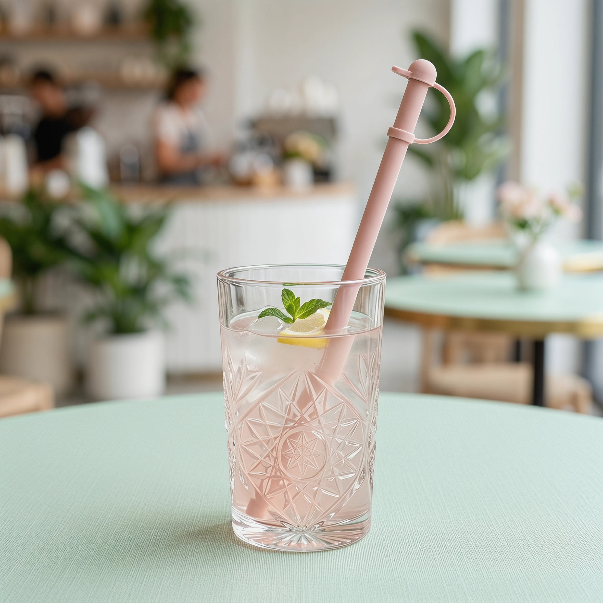 Unique Bargains 10Pcs Reusable Silicone Dishwasher Safe Straws Light Pink