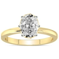IGI Certified 1 Carat Oval Shape Lab Grown Diamond Engagement Ring | 14K Yellow Gold | Malissa Solitaire Diamond Ring | FG-VS1-VS2 Quality Friendly Diamonds