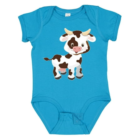 

Inktastic Cute White Holstein Cow with Brown Spots Boys or Girls Baby Bodysuit