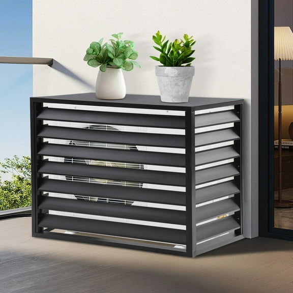 Air Conditioner Fence for Outdoor Units, Privacy AC Fence Cover, AC Units Protection Fence Black for Deck, Patio, Backyard, Garden