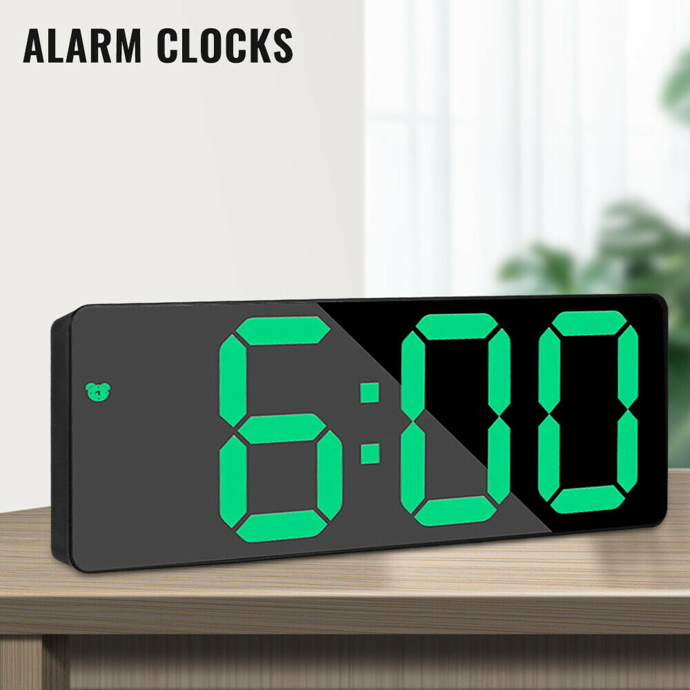 Digital LED Alarm Clock USB/AAA Mirror Thermometer Auto Night Light Time Snooze 