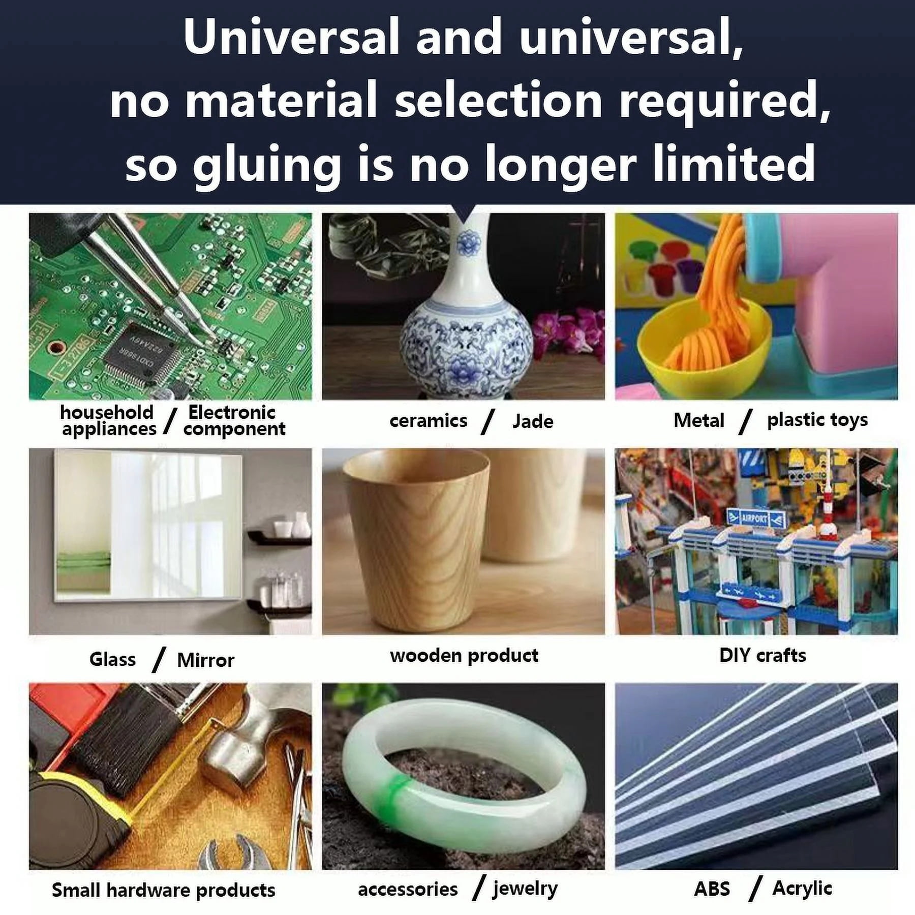 8 Count High Strength Oily Welding Adhesive Glue Set, 1.69oz Each Universal Super Bond Glue, Quick Dry Waterproof Craft Glue for Daily Multi-Surface Use