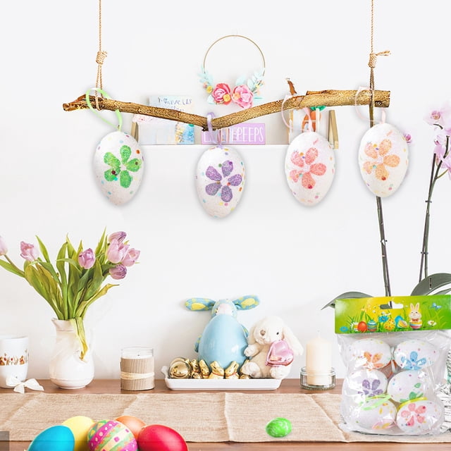 Easter Eggs 6 Pack Plastic Open Egg Shells For DIY Decorations, Easter Basket Fillers, Party Supplies, Egg Hunt, Multicolor Reusable Simulation Eggs