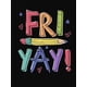 thumbnail image 2 of 1pc Women'S Casual Crew Neck T-Shirt with Colorful "FRI YAY!" Pencil Print, Geometric Pattern, Cotton 100%, Medium Stretch, All-Season Comfort Fit, 2 of 6