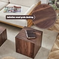 thumbnail image 6 of Lisonu 16-inch Cube End Table, Modern Textured Side Table, Fully Assembled MDF Wood Accent Table for Living Room and Bedroom, Walnut Finish, 6 of 22