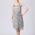 thumbnail image 1 of Vestido De Baile Rumba Tango Vestido de baile de tango para mujer Lentejuelas Borlas Vestido de fiesta de moda (Silver XL) Cgtredaw para Mujer Plata T L, 1 of 6