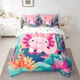 thumbnail image 2 of Manfei Kawaii Axolotl Bedding Comforter Set 7pcs for Teens Kids,Cartoon Animal Queen Bedding Sets Super Cozy,Cute Marine Salamander Queen Sheet Sets,Lightweight Room Decor,Reversible, 2 of 8