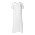 thumbnail image 4 of Yuyuzo Robes d'Été pour Femmes 2025 Décontractées de Printemps avec Poches Longue Robe à Manches Courtes Ample Tunique de Plage T-Shirts Robe Maxi, 4 of 5