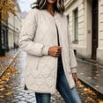 thumbnail image 3 of Lmnyox Puffer Coats for Women Full Zipper Quilted Puffy Jackets Winter Thermal Collared Jackets with Pockets, 3 of 8
