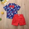 thumbnail image 2 of One opening Xmas Infant Kid Baby Boys Clothes Sets Cartoon Print Tops T-shirt Pants Shorts Outfits 2pcs Set, 2 of 5
