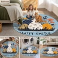 thumbnail image 6 of Easter Eggs 3ft Area Rug, Rabbit Spring Botanical Wildflowers Bunny Blue Washable Non-Slip Small Round Rugs for Entryway Bedroom Kitchen, Soft Circle Carpet for Dining Room, Playroom Nursery Rug, 6 of 9