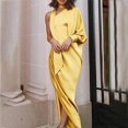 thumbnail image 2 of Vestido de apertura de tenedor sólido sin tirantes de manga larga casual sexy de moda para mujer Fridja  hjkh967, 2 of 5