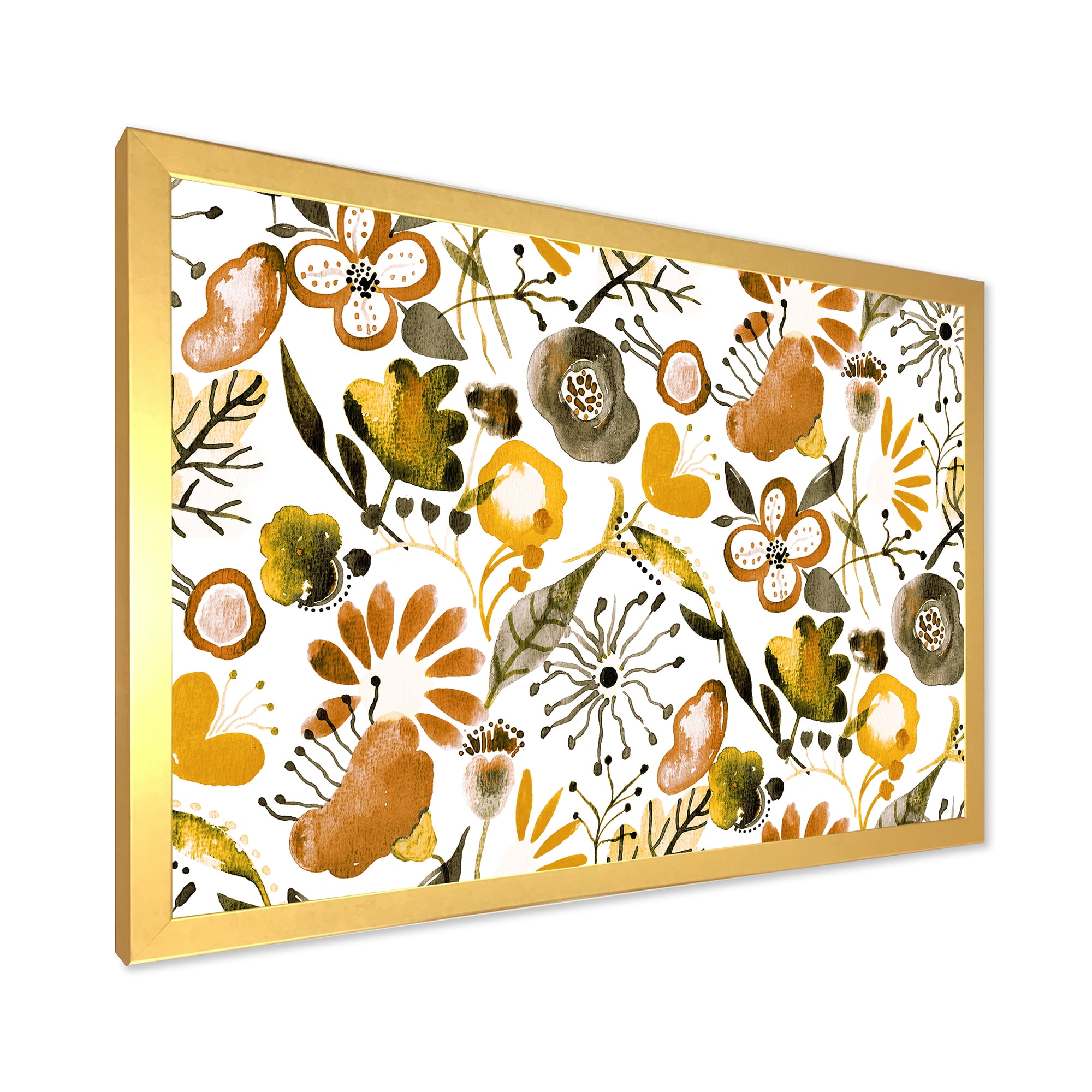 Designart 'Vital Abundance Of Wildflowers I' Modern Framed Art Print
