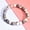8MM Frosted Pink Zebra, variant on Simple & Stylish Women's Bracelet with Heart Charm - Frosted Pink Zebra or Striped Agate