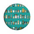 thumbnail image 2 of Easygdp Cartoon Dogs Automobile Tire Dust Cover, 14-17in Spare Tire Cover Universal Fit for Trailer, Car, Truck, SUV, Jeep - 16 inch, 2 of 9
