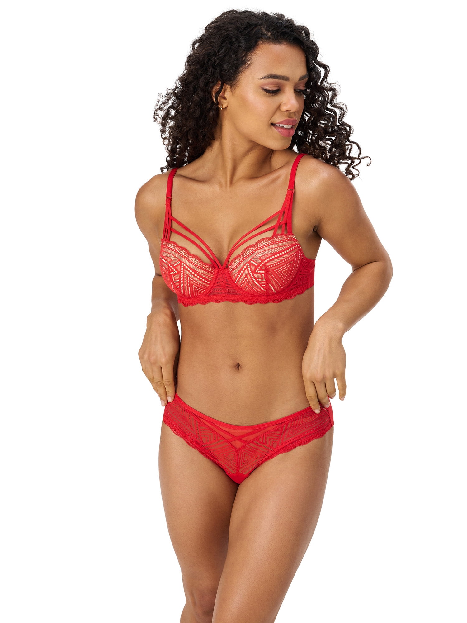 Adored by Adore Me Women's Tessa Geo Lace Cheeky Underwear, 2-Pack, Sizes up to XXXL