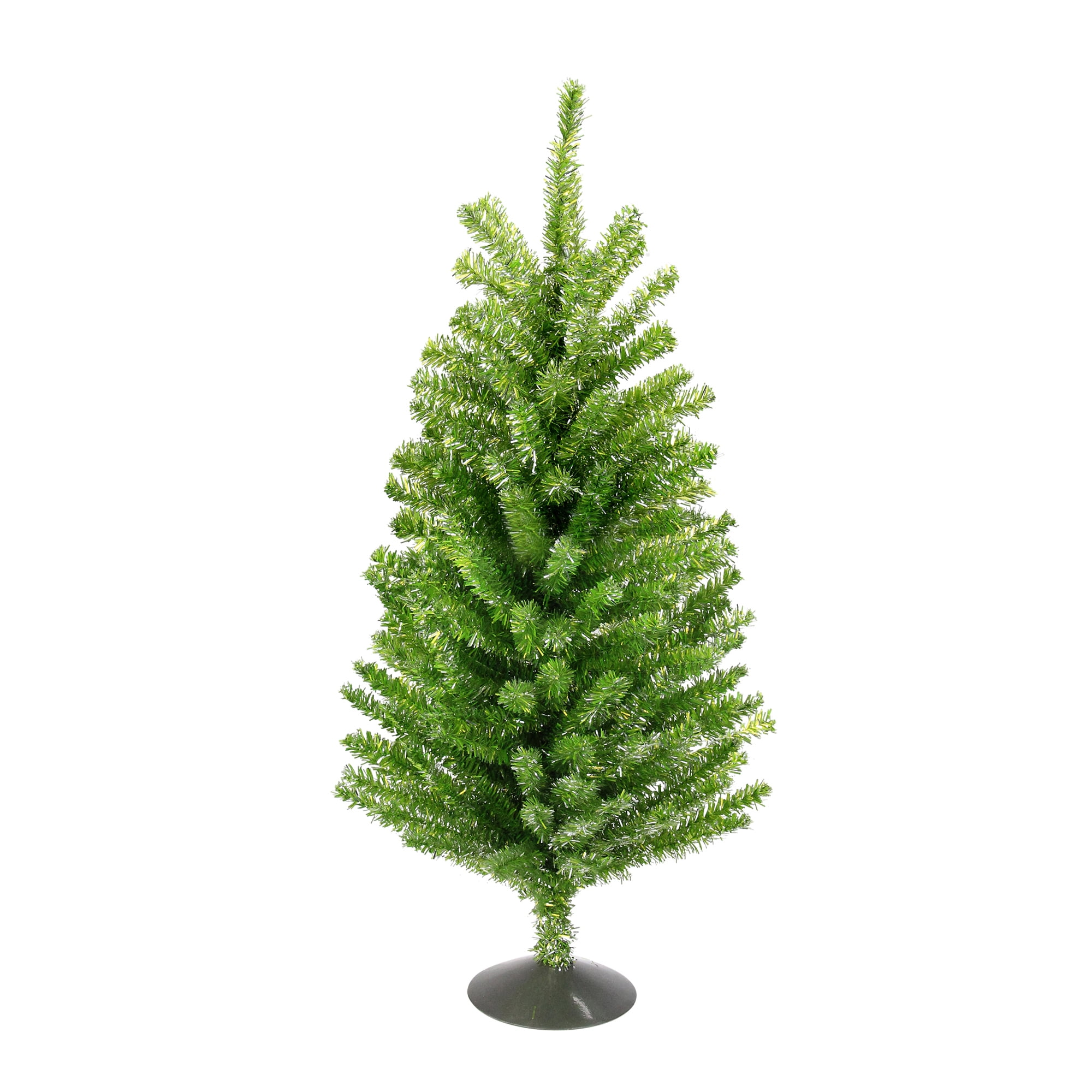 18" Sparkling Kiwi Green and Silver Retro Tinsel Table Top Christmas