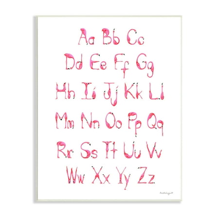 Stupell Industries Flamingo Shaped Letters Alphabet Pink Typography Design Graphic Art Unframed Art Print Wall Art, Design by Amelie Legault