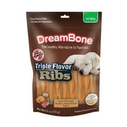 DreamBone Triple Flavor Ribs, Rawhide Free Chews for Dogs, 10 Count