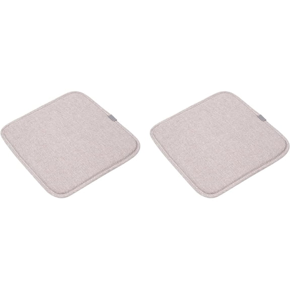 Square Bar Stool Seat Cushion with Ties, 12 x 12 Inch Breathable Cover Barstool Pad Set of 2 (Deep Grey)