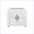 thumbnail image 6 of Shelyn White Teddy Sherpa & Chrome Glass Top Nightstand, 6 of 9