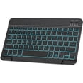 thumbnail image 1 of Ultra Slim Backlit Wireless Bluetooth Keyboard, Universal Portable 7-Colors Backlit Rechargeable Keyboard for iPad iPhone Samsung iOS Android Windows Tablets Phones, 1 of 9
