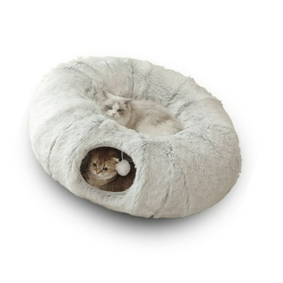 Pet Hideaway House Camping Bed for Dogs Cats Cave with Tunnel Plush
