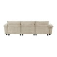 thumbnail image 3 of Modern Taupe Chenille Sofa | Plush Comfort | Durable Plywood Frame | Contemporary Living Room Furniture | 120.5" 3-Seater | Zippered Removable Covers, 3 of 12