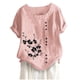 thumbnail image 2 of Fiudx Ofertas y Liquidaciones Camiseta de Verano con Cuello Redondo y Manga Corta para Mujer, Informal, con Botones Impresos, 2 of 3