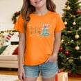 thumbnail image 2 of Ulanda Toddler Girl Christmas Shirt Kids Xmas Tshirt Cotton Short Sleeve Tee Top 2-10 Years (Orange, 7-8 Years), 2 of 5