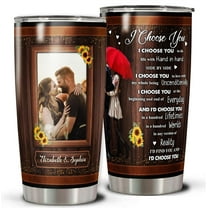 Personalized Couple Tumbler Customized Photo Name Coffee Travel Mug Cup 20oz Stainless Steel Husband Wife Gift Valentine's Day Anniversary Present Birthday