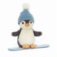 thumbnail image 1 of Jelly'catPeanut Penguin Snowboarding Plush Toy - Arctic Animal Stuffed Animal, Soft Winter Sports Collectible Gift for Penguin Enthusiasts Peanut Penguin Snowboarding, 1 of 1