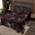 thumbnail image 1 of YST Geometric Coverlet Set, Geometry Irregular Diamond Quilt Set For Kids Teens Adult Women Bedroom, Lightweight Microfiber Bedspread Set Abstract Triangle Bedding Set (Black Red, Queen), 1 of 4