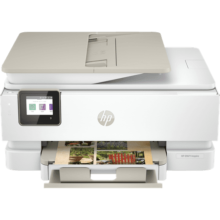 HP - ENVY Inspire 7955e Wireless All-In-One Inkjet Photo Printer with 3 months of Instant Ink included with HP+ - White & Sandstone