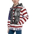 thumbnail image 2 of Honeii Home Of The Free Because Of The Brave Pattern Long-Sleeve Hooded Sweatshirt Pullover Hoodie for Boys and Grils-, 2 of 6