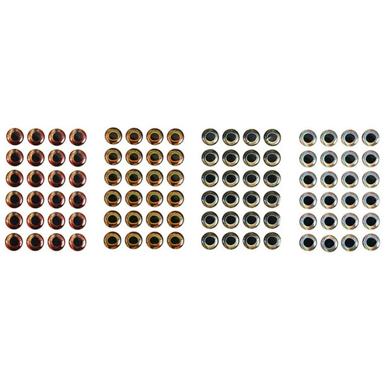 20Pcs 4D Fishing Lure Eyes Artificial Holographic Lure Eyes DIY Fly Fishing  Lures Fly Tying Materials (Random Color 4mm 0.16inch) 