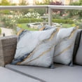 thumbnail image 4 of Gray Marble Waterproof Outdoor Pillow Covers 24''x24'' Set of 2, Patio Furniture Cushion Covers for Chairs, Modern Ink Painting Art Abstract Decorative Pillow Cases for Garden/Pool/Beach, 4 of 9
