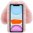 thumbnail image 4 of Rabbit Case for Samsung Galaxy A53 5G, Cute 3D Bunny Ears Soft Furry Hairball Fuzzy Winter Warm Faux Fur Plush Fluffy Flexible TPU Bumper Women Girls Protective Skin Cover - Pink, 4 of 5