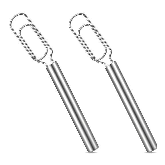 2 Pc Danish Dough Whisk for Sourdough Starter – Stainless Steel Flat Dough Hook & Mixer Hand Tool for Pizza, Pastry, Cake Batter