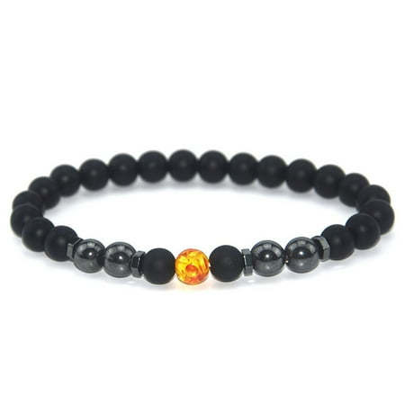 

Anti-Swelling Black Obsidian Anklet Matte Retro Stylish Handmade Ankle Decoration H