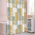 thumbnail image 5 of Patchwork Shower Curtain with Hooks, Rustic Floral Yellow Sunflowers Green Gingham Stripe Water Repellent Shower Curtains for Bathroom Decor Sturdy Shower Curtain, Machine Washable 36x78 Inch, 5 of 9