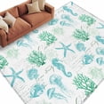 thumbnail image 2 of Seahorse Coral Shell Washable Living Room Rugs 5'x7', Starfish Ocean Low Pile Throw Large Area Rugs Non-Slip Sturdy Edge Binding Carpet for Dining Room Bedside Kitchen, 2 of 9