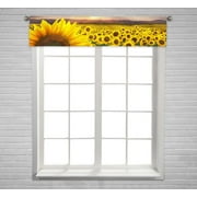 PKQWTM Huge Field Sunflowers During Sunset Window Curtain Valance Rod Pocket 54x12 inch