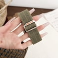thumbnail image 2 of Nylon Stretchy Solo Loop Watch Band, Compatible with Apple Watch Series 1-10, SE, Ultra, for iWatch 42(Series 1/2/3)/44/45/46/49mm, Adjustable Replacement Strap for Women Men - Gray, 2 of 8